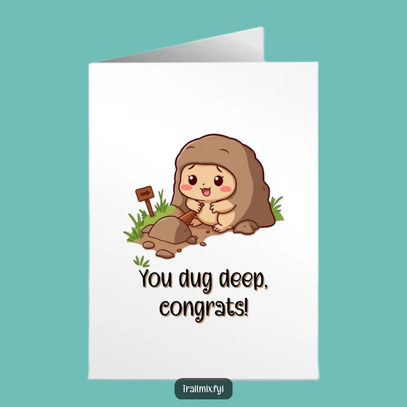 Free Printable Congratulations Mole Card: Digging Your Way to Success Downloadable