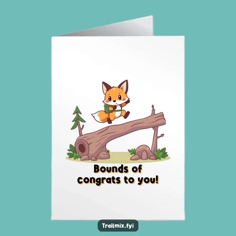 Free Printable Fox Hiker Congrats Card: Thrilling Downloadable Achievement Gift