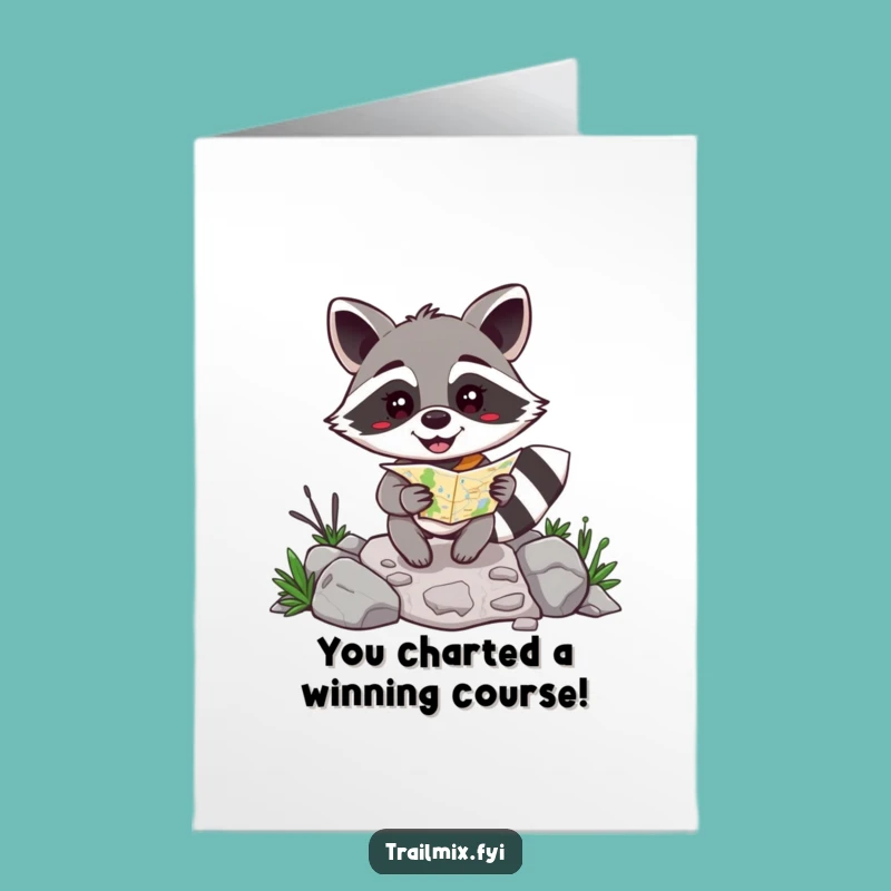 Free Printable Raccoon Congratulations Card: Navigating Success Funny Downloadable Gift