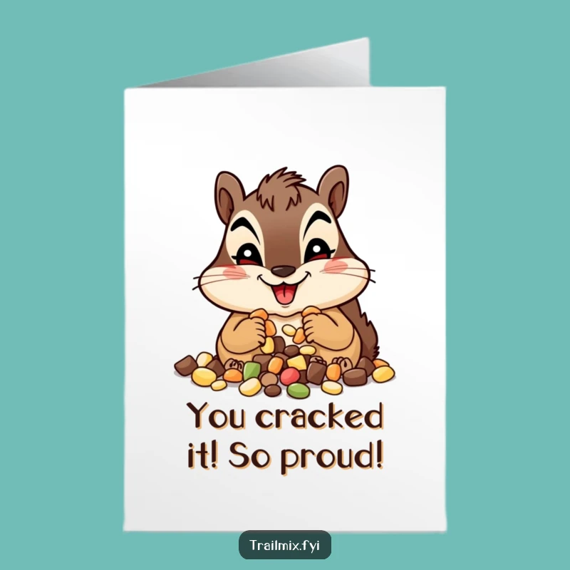 Free Printable Congrats Card: Funny Chipmunk Trail Mix Winner Downloadable Gift