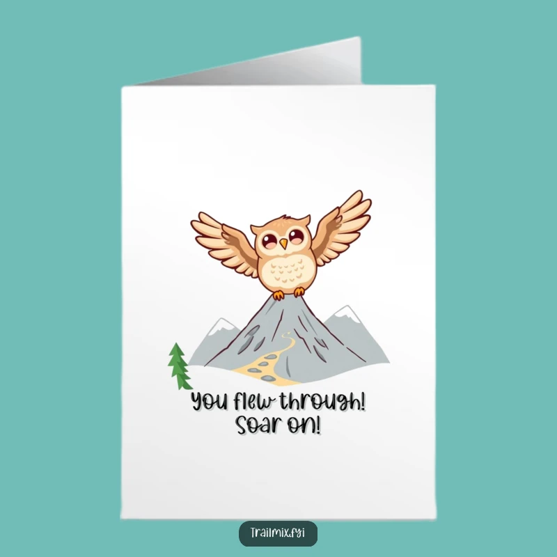 Free Printable Congrats Card: Joyful Owl's Ascent, Funny Downloadable Gift!