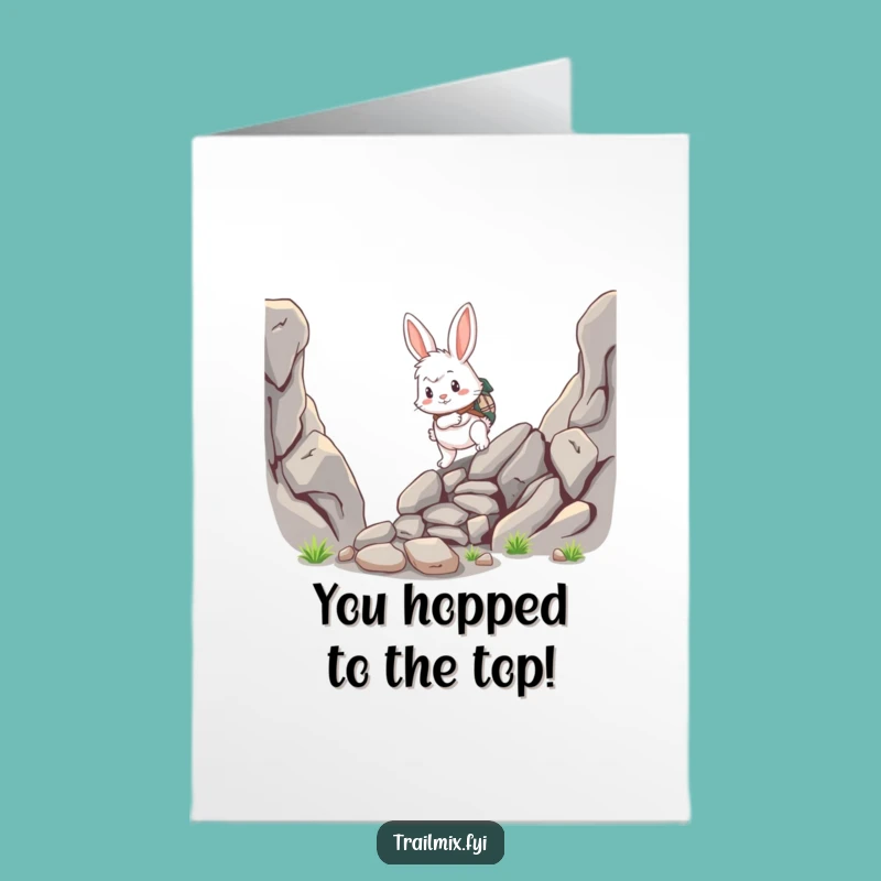 Free Printable Rabbit Congrats Card: Rocky Path Scramble Downloadable for Success