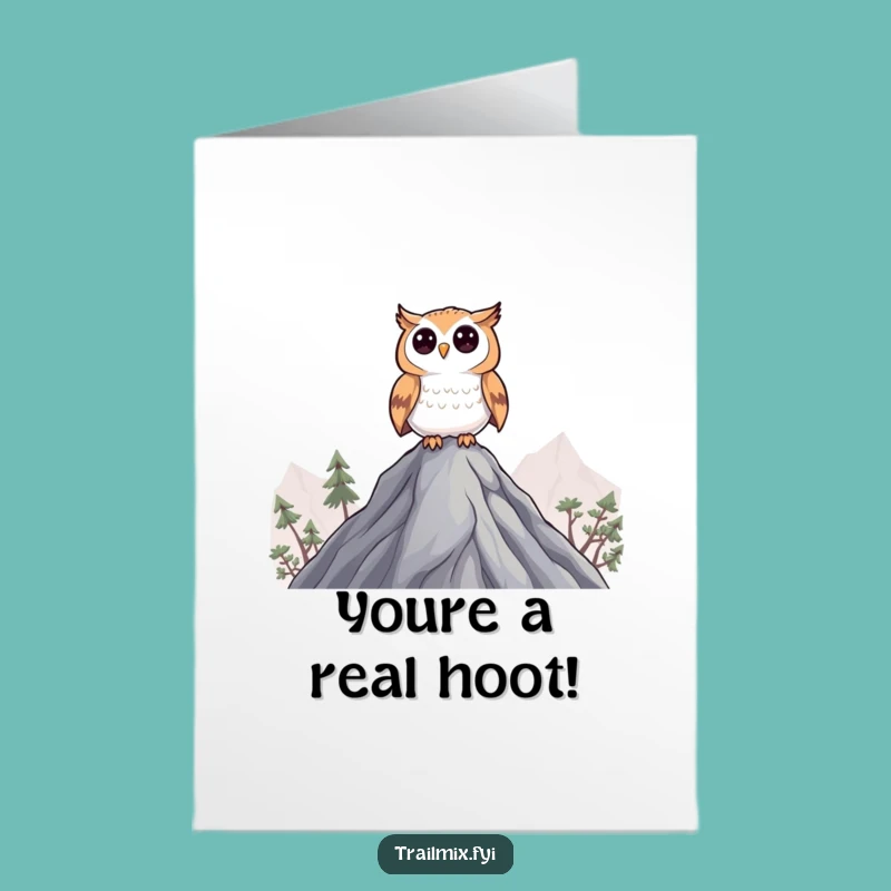 Free Printable Congrats Card: Wise Owl, Mountain Peak, Humorous Downloadable