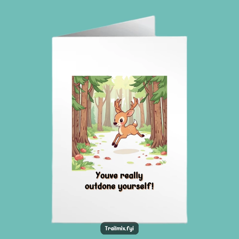 Free Printable Deer Congrats Card - Forest stride, congratulatory downloadable gift!