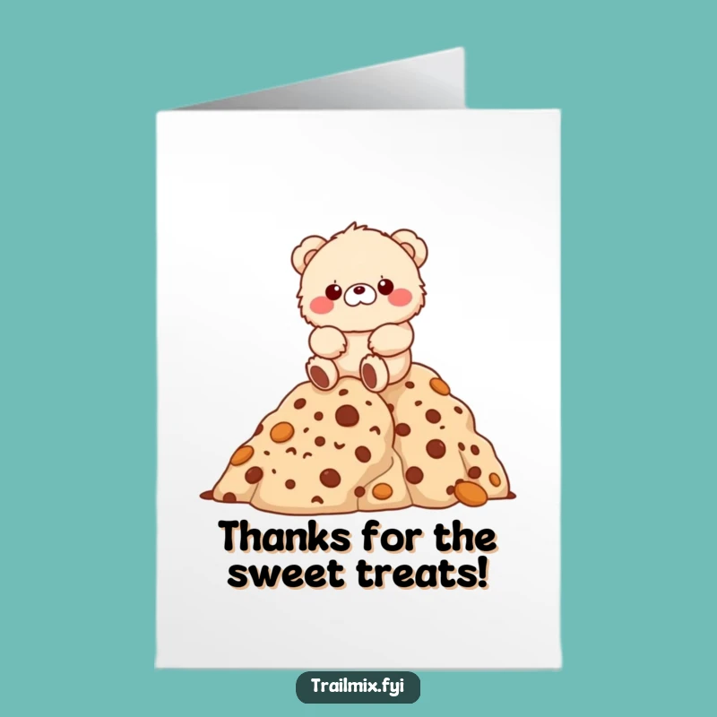 Free Printable Thank You Card: Bear On Cookie Mountain, Sweet Downloadable Gift
