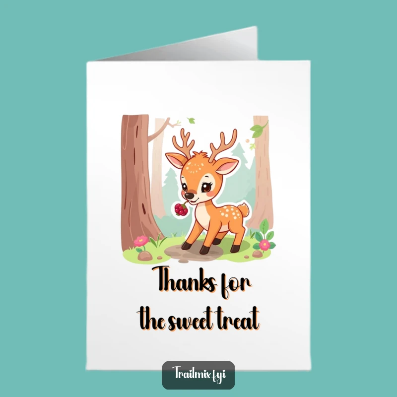 Free Printable Thank You Card: Deer's Berry Thanks, Peaceful DIY Gift