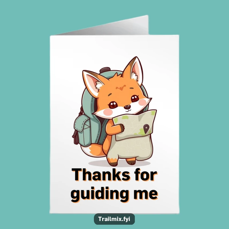 Free Printable Thank You Card: Fox's Guided Thanks - Funny DIY Downloadable Gift