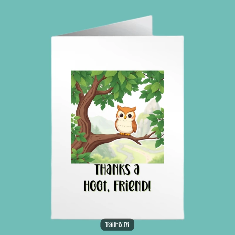 Free Printable Thank You Card: Grateful Owl Hiker Expresses Deep Thanks