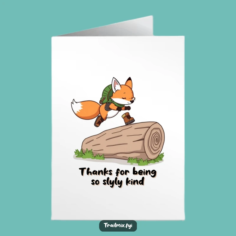 Free Printable Thank You Card: Leaping Fox - Grateful Downloadable Message