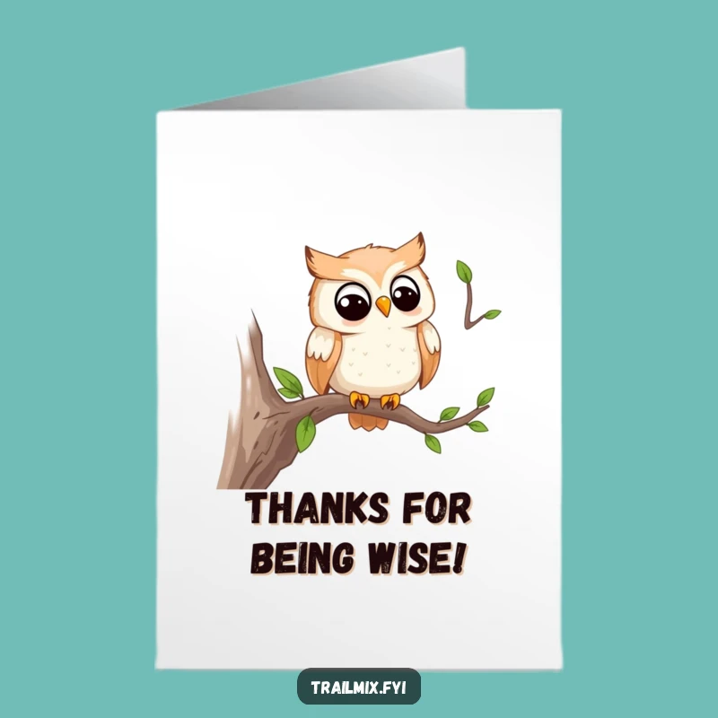 Free Printable Thank You Card: Watching Owl, Insightful Downloadable Gift