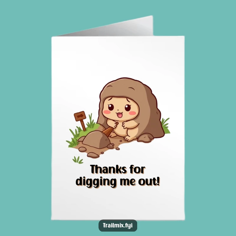 Free Printable Thank You Mole Card: Digging Deep Gratitude Downloadable Gift