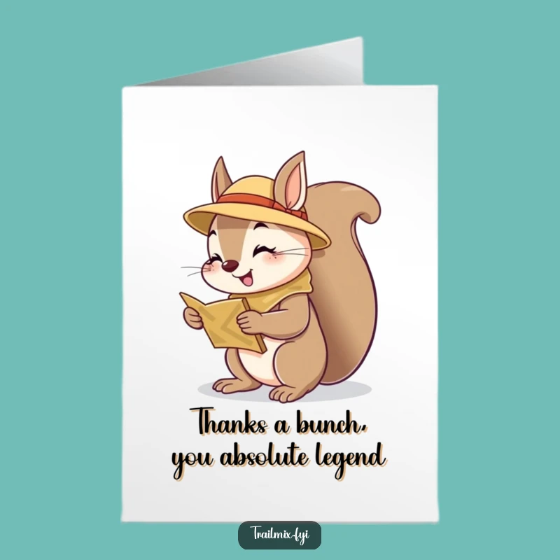 Free Printable Squirrel Scout Thank You Card: Funny Downloadable Gratitude Gift