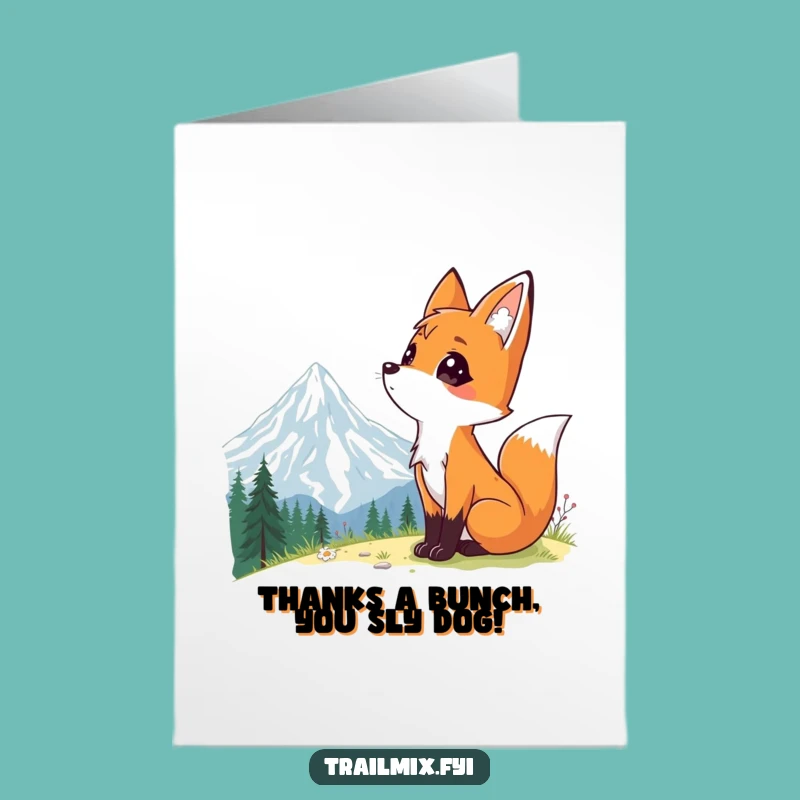 Free Printable Fox Thank You Card: Funny Vista Downloadable Gift