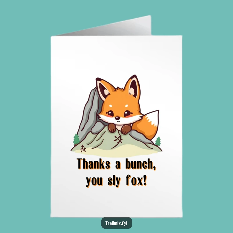 Free Printable Fox Thank You Card: Mountain Gratitude Funny Downloadable Gift