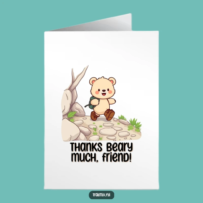 Free Printable Bear Cub Thank You Card - Adorable boots, heartfelt downloadable gift!
