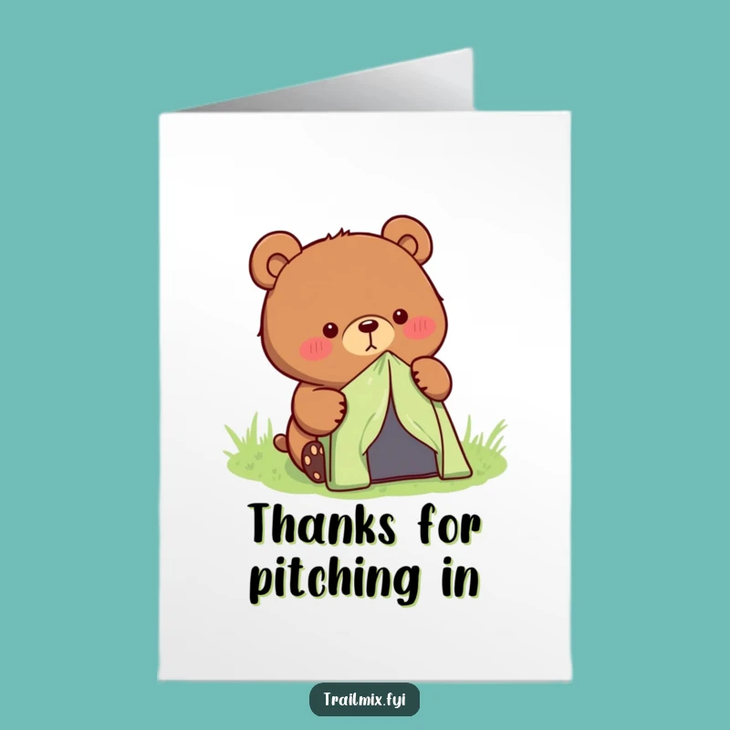 Free Printable Thank You Card: Bear's Campsite Thanks - Funny DIY Downloadable Gift
