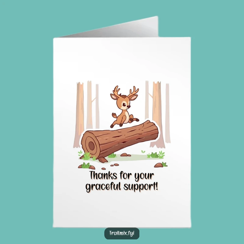 Free Printable Deer Thank You Card: Funny Graceful Thanks Downloadable Gift