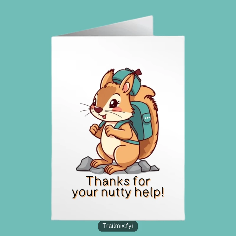 Free Printable Thank You Card: Squirrel Climber, Determined Downloadable Gift