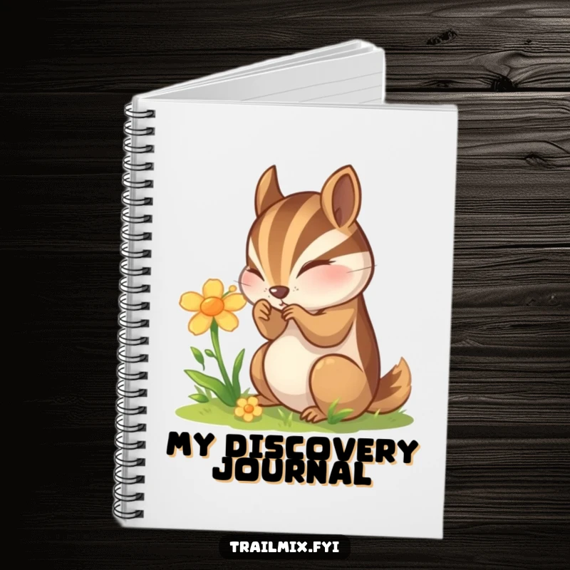 Funny Chipmunk Notebook: A curious chipmunk is examining a wildflower, perfect for capturing your own nature notes.