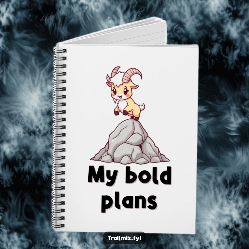 Funny Mountain Goat Notebook: A determined goat balances on a rocky outcrop, ideal for noting down adventures and ideas.