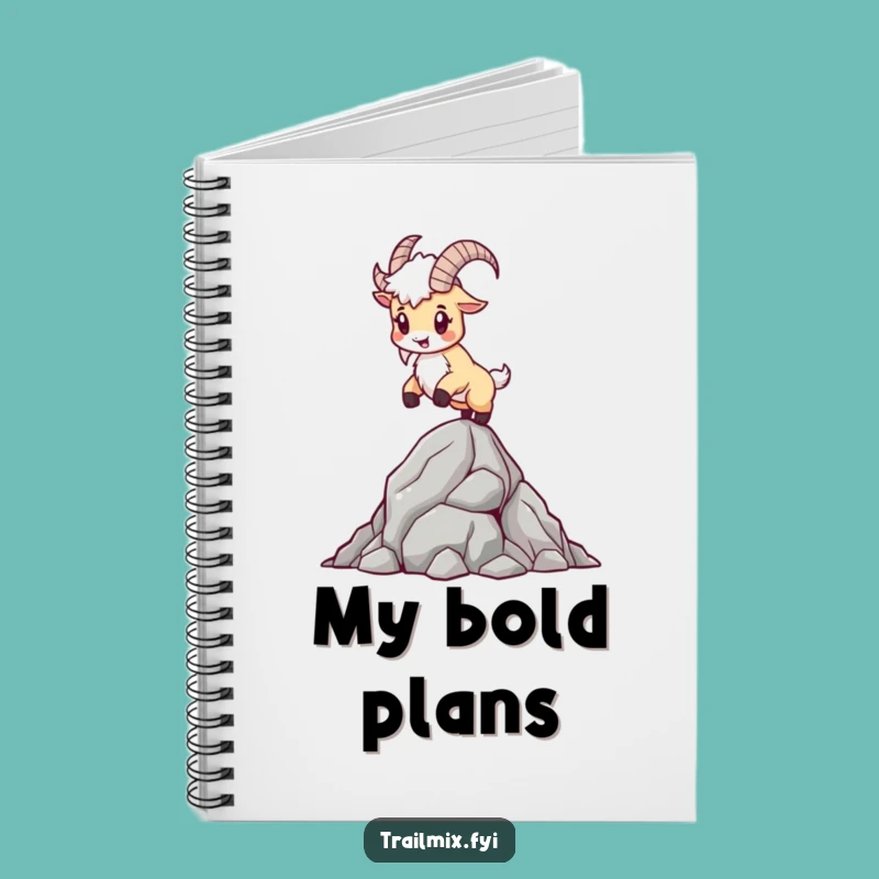 Funny Mountain Goat Notebook: Journal for Adventures, Determined Climber's Rocky Terrain Diary