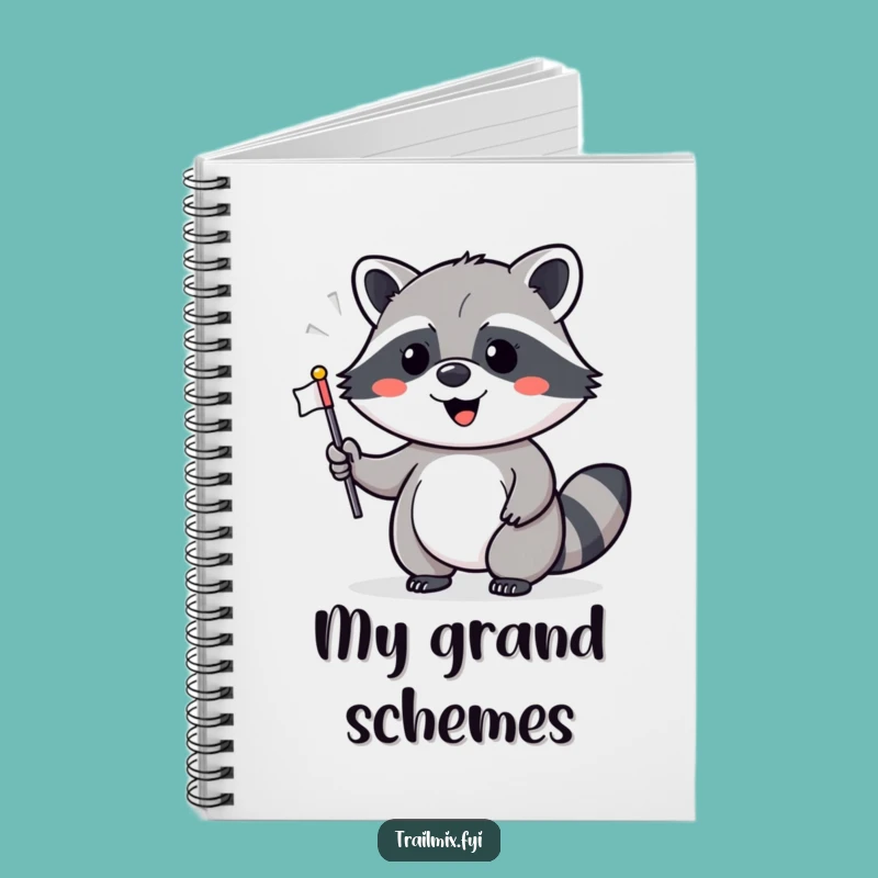 Funny Raccoon Flag Waving Notebook - Cheerful Journaling Gift