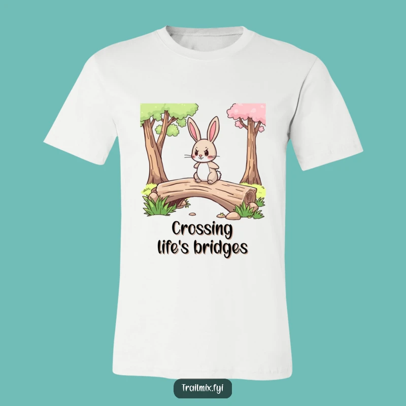 Funny Brave Rabbit T-Shirt: Confident Trail Crossing Tee, Ideal Funny Gift for Adventurers