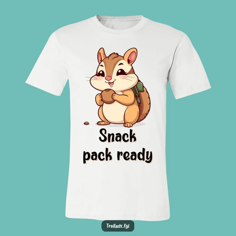 Funny Chipmunk Ready to Hike T-Shirt - Cheerful Nutty Character Tee