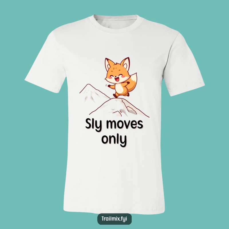 Funny Fox Climbing Tee: Playful Bounding Mountain Shirt Gift