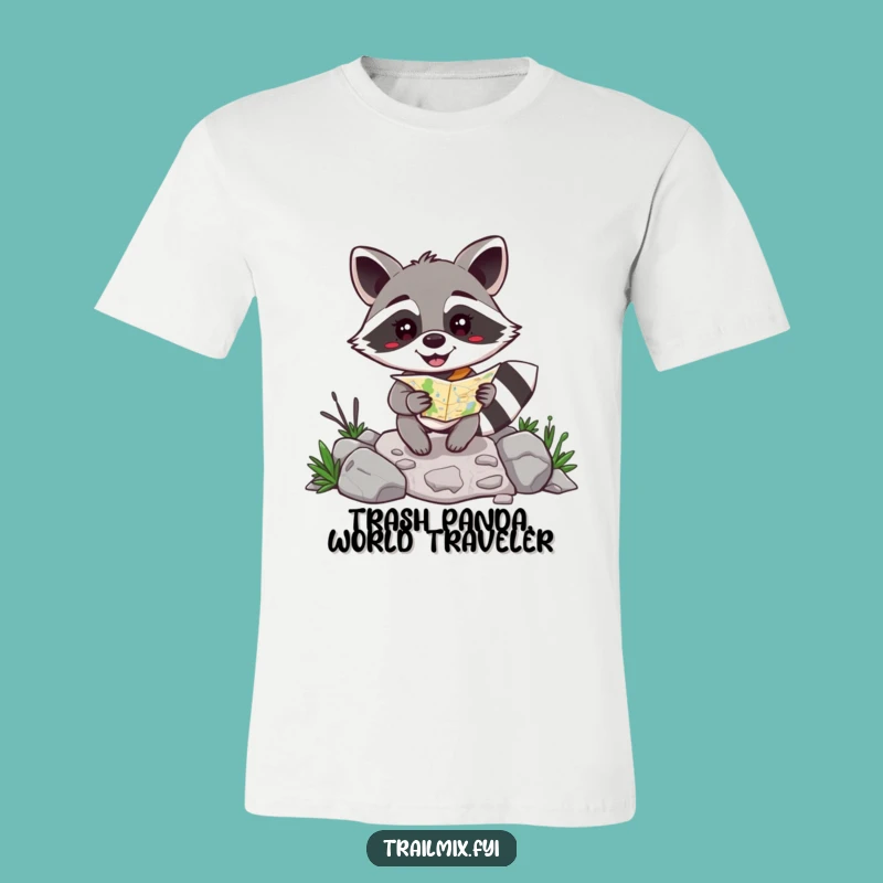 Funny Raccoon Map Navigator T-Shirt - Hilarious Adventure Graphic Tee