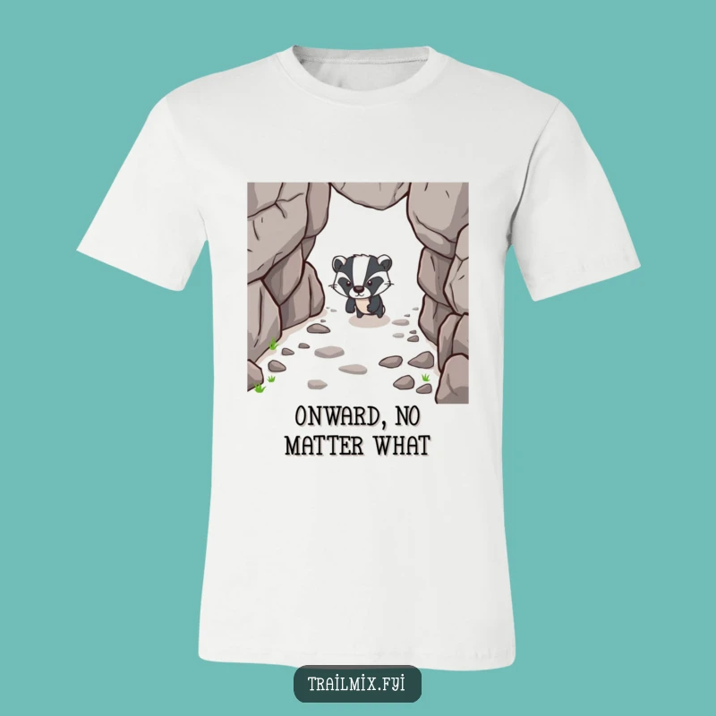 Funny Determined Badger T-Shirt, Rocky Path Explorer Tee, Awesome Funny Gift
