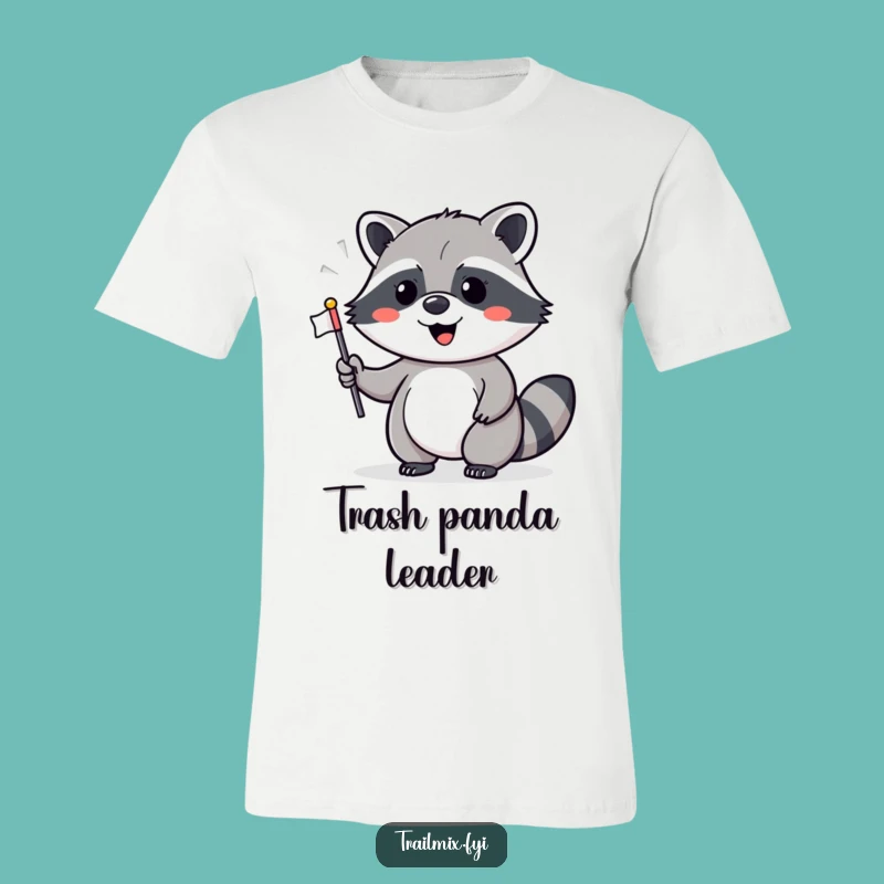 Funny Raccoon Flag Waving T-Shirt - Cheerful Party Tee Gift