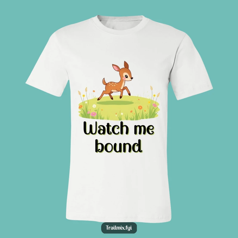 Funny Deer T-Shirt: Playful Bounding Design, Great Outdoorsy Gift!