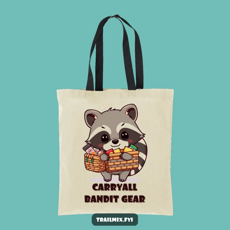 Funny Raccoon Picnic Packing Tote Bag - Eco-Friendly & Hilarious Snack Hauler