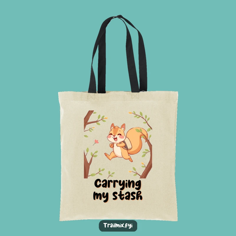 Funny Happy Squirrel Leaping Tote Bag - Adventurous Critter Accessory