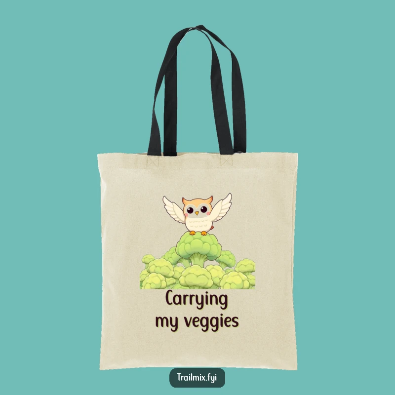Funny Owl Broccoli Forest Tote Bag: Carry Your Laughs in Style!