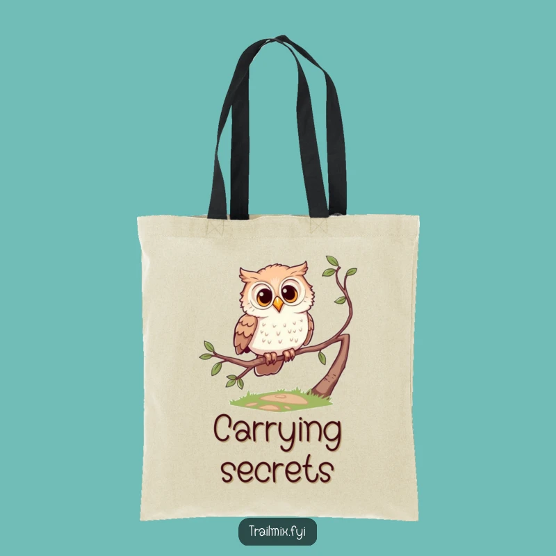 Funny Owl Tote Bag - Quirky Curious Character Branch Accessory Gift