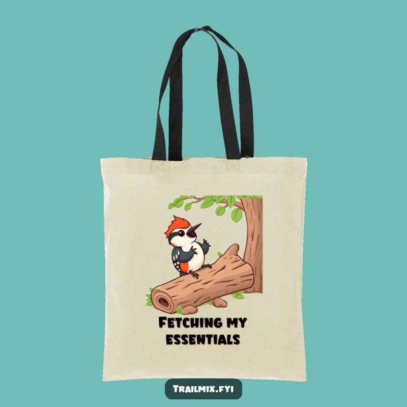 Funny Woodpecker Rhythm Tote Bag - Happy Bird Carryall Gift