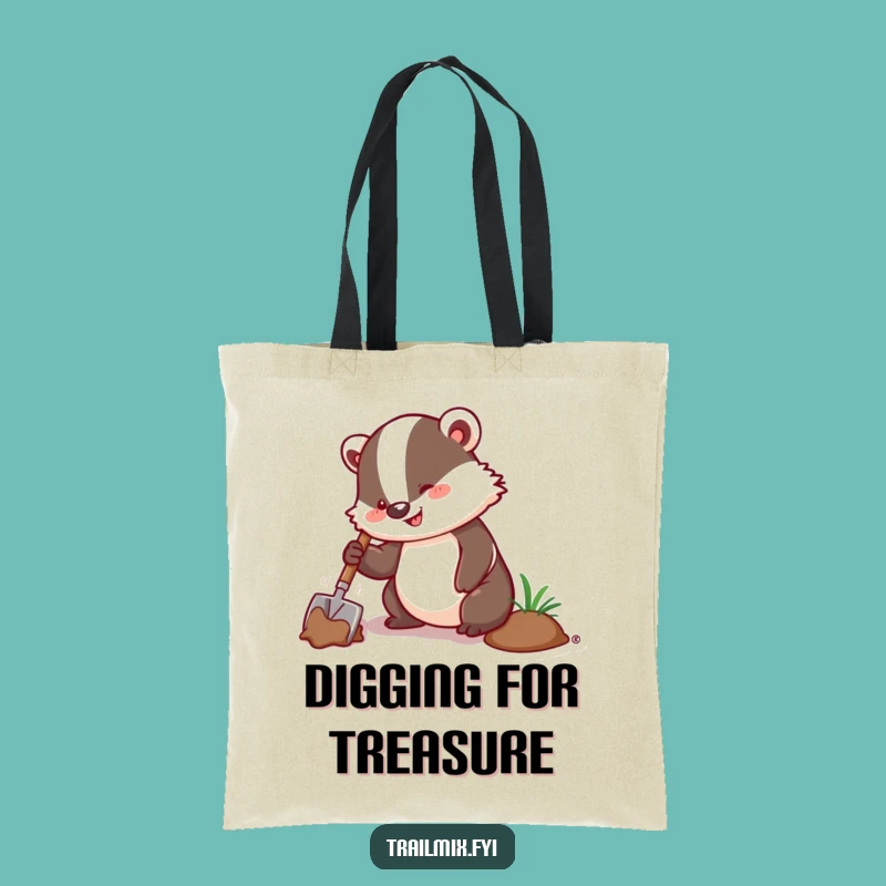 Funny Badger Digging Tote Bag: Carry Your Tools with a Smile