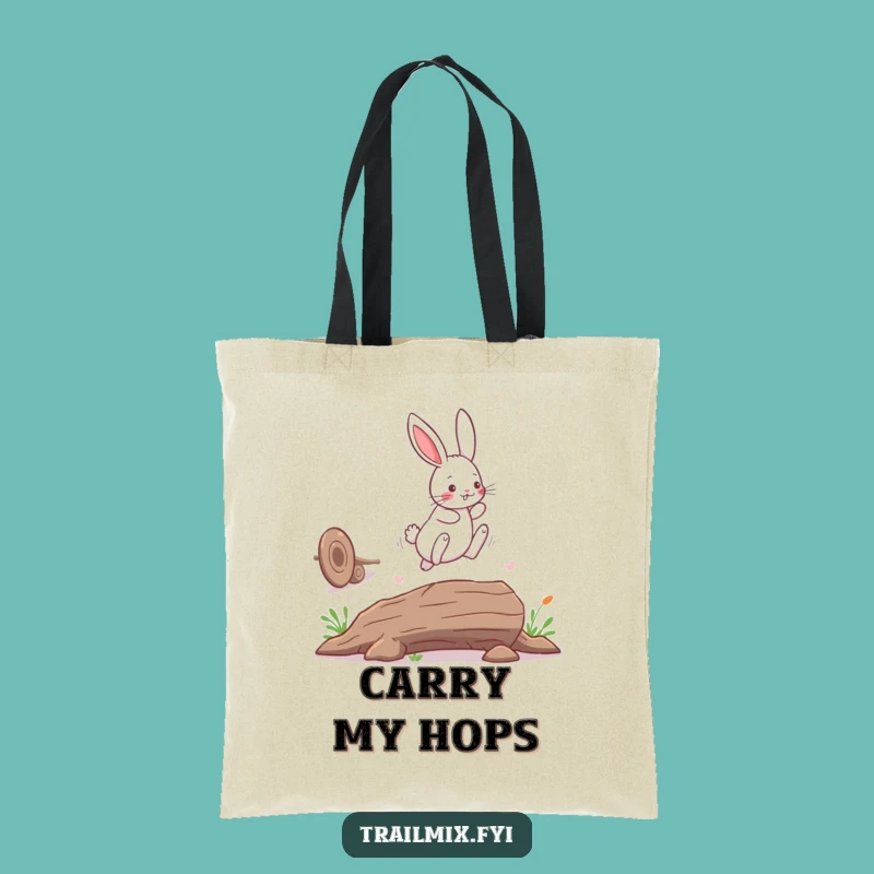 Funny Bunny Rabbit Tote Bag: Playful Leaper Gift Idea