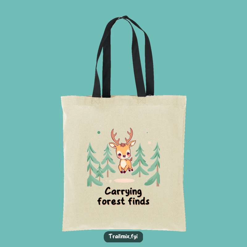 Funny Cheerful Deer Tote Bag: Forest companion, wonderful funny gift for shoppers.
