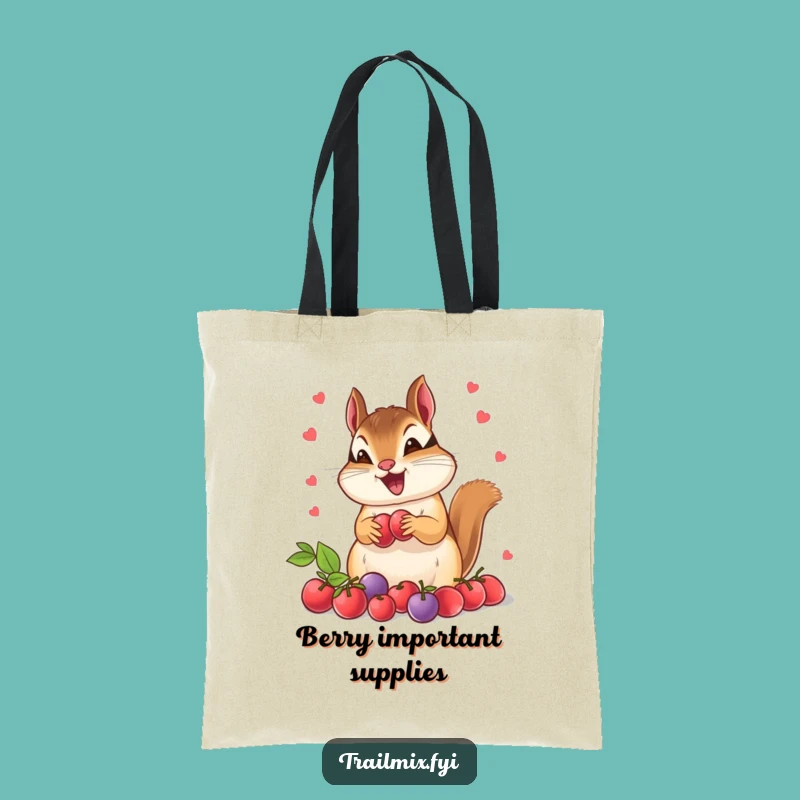 Funny Chipmunk Berry Haul Tote Bag - Eco-Friendly & Humorous Shopping