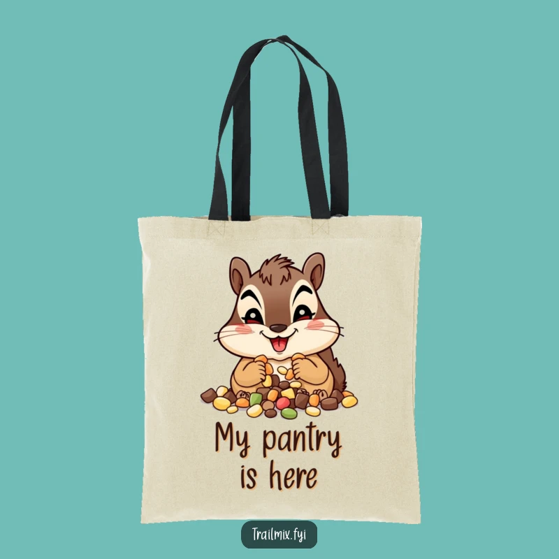 Funny Chipmunk Trail Mix Tote Bag - Happy Snack Lover Accessory Gift