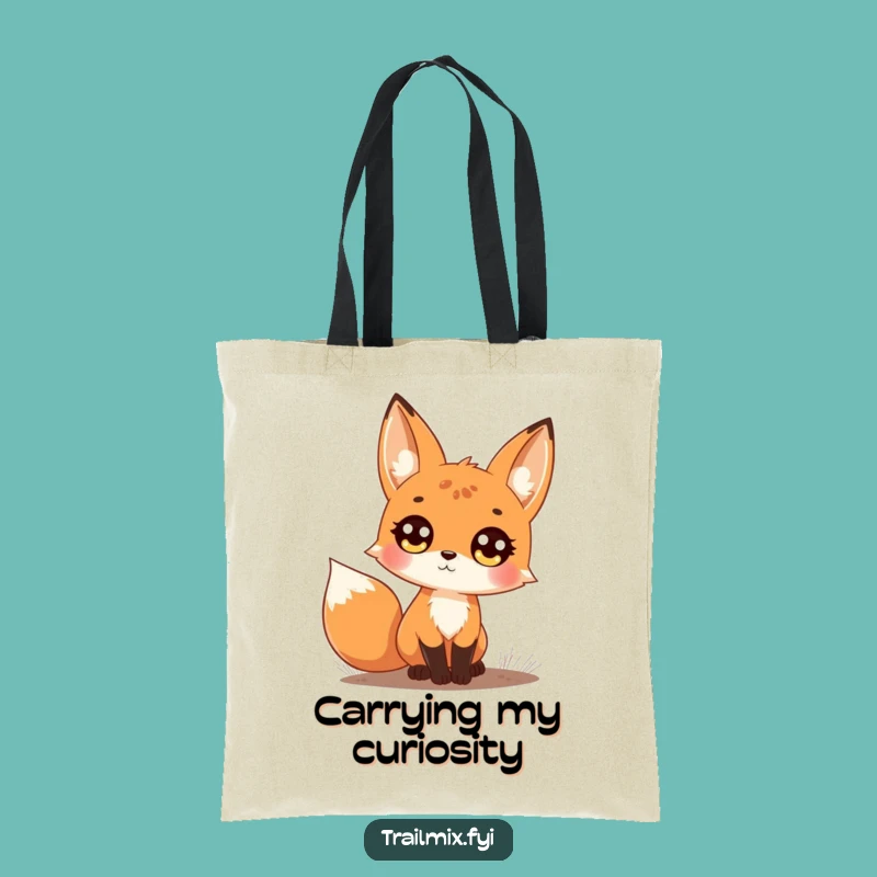 Funny Curious Fox Tote Bag: Trail Watcher Bag, Ideal Funny Gift for Explorers