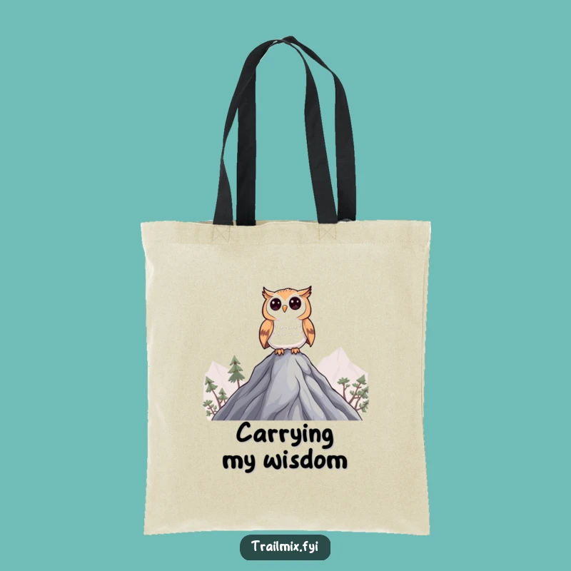 Funny Curious Owl Tote Bag: Surveying companion, wonderful funny gift for students.