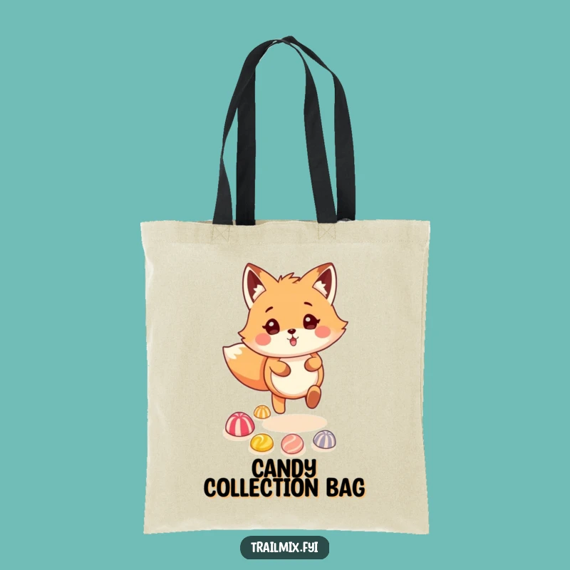 Funny Fox Candy Trail Tote Bag: Carry Your Treats, Carry Your Laughs!