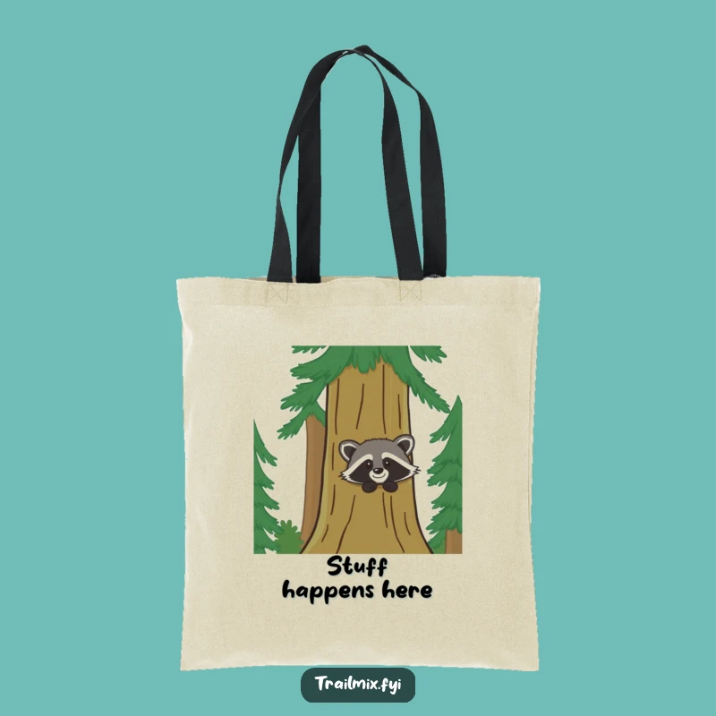 Funny Giggling Raccoon Tote Bag: Carry Your Laughs & Essentials