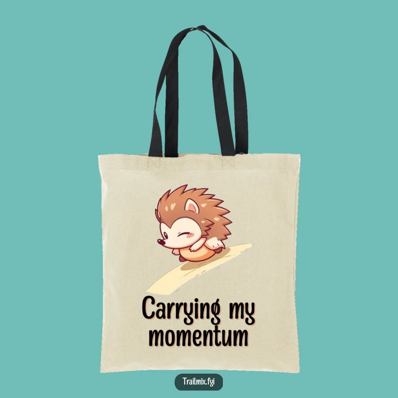 Funny Hedgehog Rolling Adventure Tote Bag - Durable Humor Carry-All Gift
