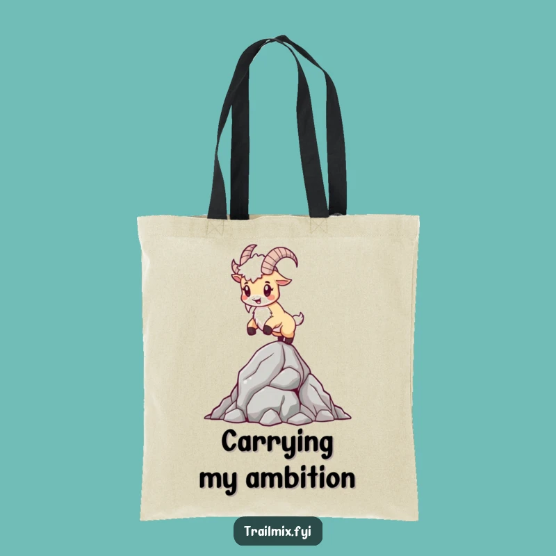 Funny Mountain Goat Tote Bag: Durable Bag for Gear, Playful Climber Design, Perfect Outdoor Gift