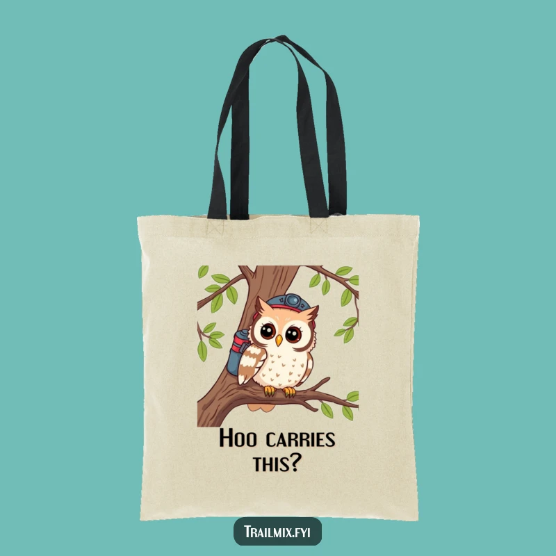 Funny Owl Tote Bag: Curious Hiker Design, Perfect Nature Gift!